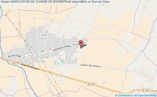 plan association Association De Chasse De Bonrepaus La Tour-du-Crieu