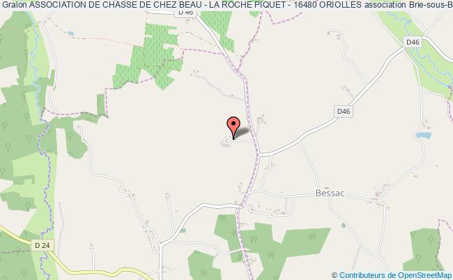 plan association Association De Chasse De Chez Beau - La Roche Piquet - 16480 Oriolles Brie-sous-Barbezieux