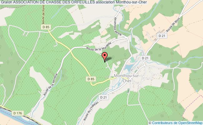plan association Association De Chasse Des Orfeuilles Monthou-sur-Cher