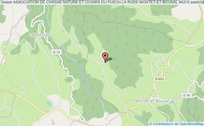 plan association Association De Chasse Nature Et Loisirs Du Puech La Rode Montet-et-bouxal 46210 MONTET ET BOUXAL