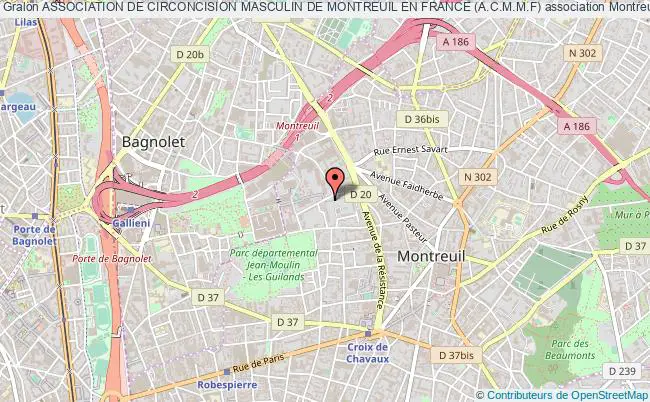 plan association Association De Circoncision Masculin De Montreuil En France (a.c.m.m.f) Montreuil