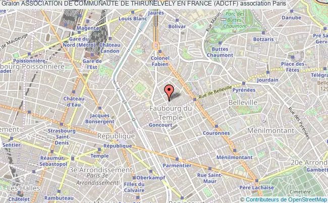 plan association Association De Communaute De Thirunelvely En France (adctf) Paris