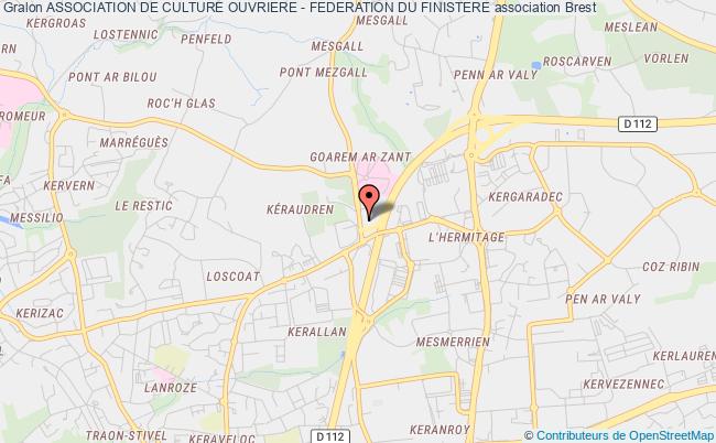 plan association Association De Culture Ouvriere - Federation Du Finistere Brest