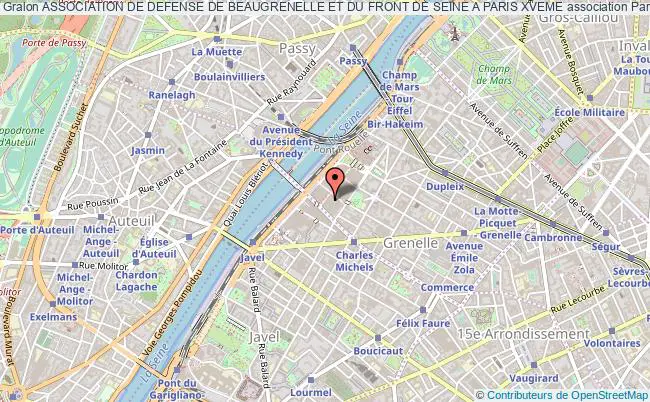 plan association Association De Defense De Beaugrenelle Et Du Front De Seine A Paris Xveme Paris
