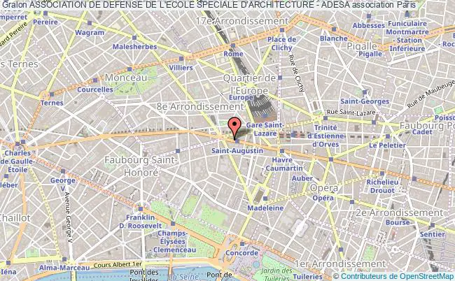 plan association Association De Defense De L'ecole Speciale D'architecture - Adesa Paris