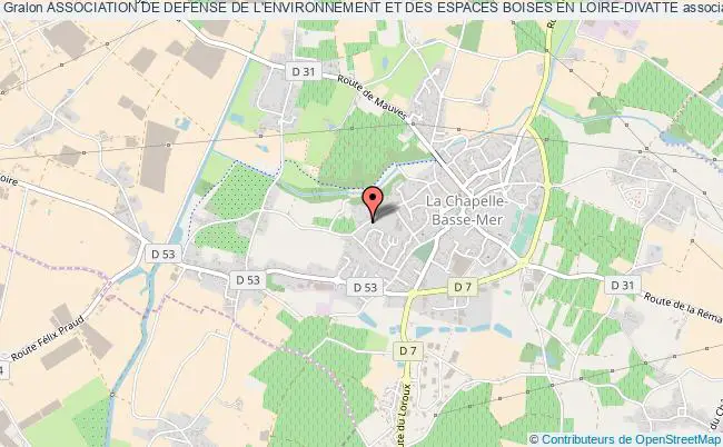 plan association Association De Defense De L'environnement Et Des Espaces Boises En Loire-divatte 