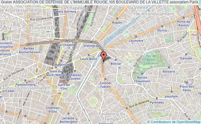 plan association Association De DÉfense De L'immeuble Rouge,105 Boulevard De La Villette Paris 10e