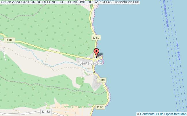 plan association Association De Defense De L'oliveraie Du Cap Corse Luri