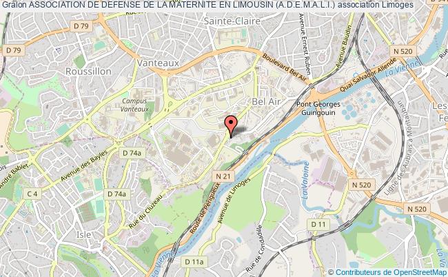 plan association Association De Defense De La Maternite En Limousin (a.d.e.m.a.l.i.) Limoges