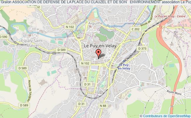 plan association Association De Defense De La Place Du Clauzel Et De Son   Environnement Le Puy-en-Velay