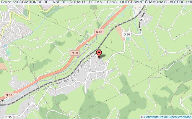 plan association Association De Defense De La Qualite De La Vie Dans L'ouest Saint Chamonais - Adefoc Saint-Chamond