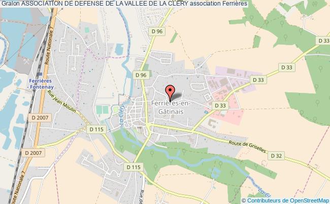 plan association Association De Defense De La Vallee De La Clery Ferrières-en-Gâtinais