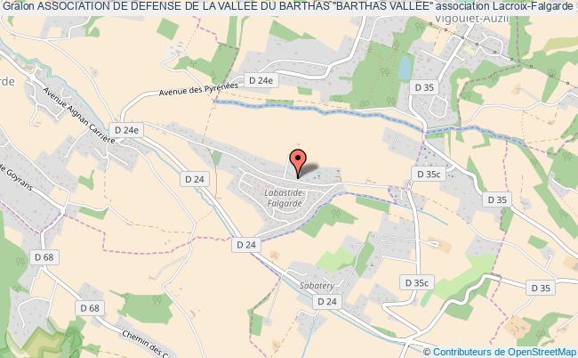 plan association Association De Defense De La Vallee Du Barthas "barthas Vallee" Lacroix-Falgarde