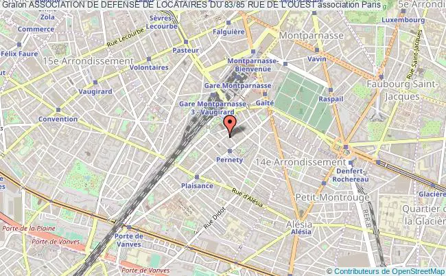 plan association Association De Defense De Locataires Du 83/85 Rue De L'ouest Paris