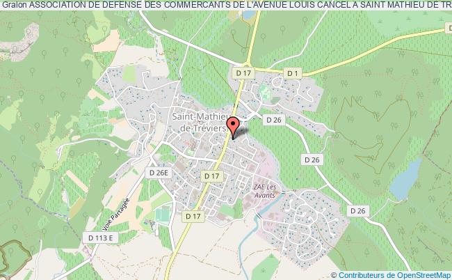 plan association Association De Defense Des Commercants De L'avenue Louis Cancel A Saint Mathieu De Treviers Saint-Mathieu-de-Tréviers