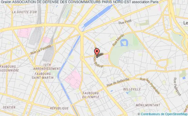 plan association Association De DÉfense Des Consommateurs Paris Nord Est Paris
