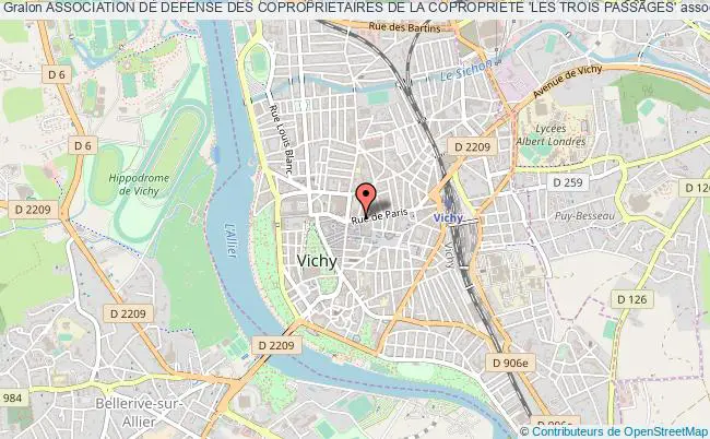 plan association Association De Defense Des Coproprietaires De La Copropriete 'les Trois Passages' Vichy