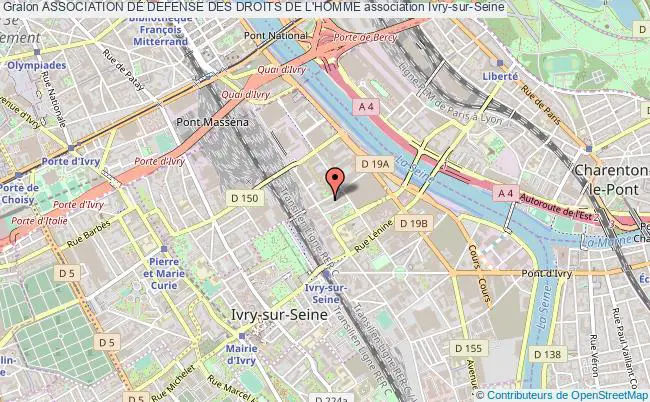 plan association Association De Defense Des Droits De L'homme Ivry-sur-Seine