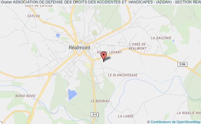 plan association Association De Defense Des Droits Des Accidentes Et  Handicapes - (addah) - Section Realmont Réalmont