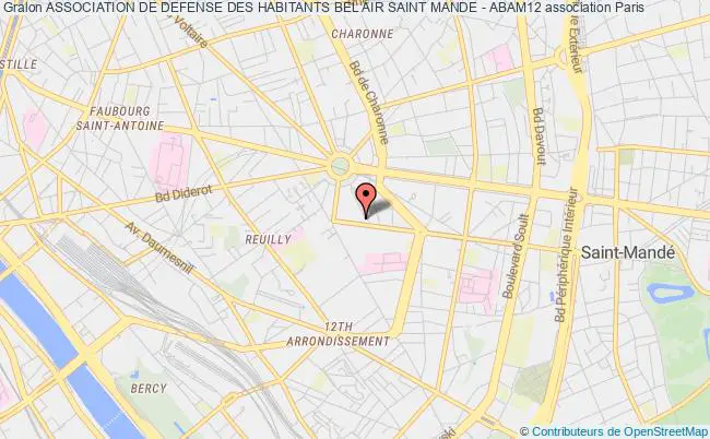 plan association Association De Defense Des Habitants Bel Air Saint Mande - Abam12 Paris 12e