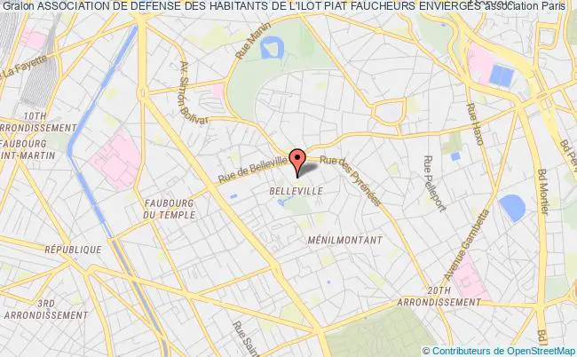 plan association Association De Defense Des Habitants De L'ilot Piat Faucheurs Envierges Paris