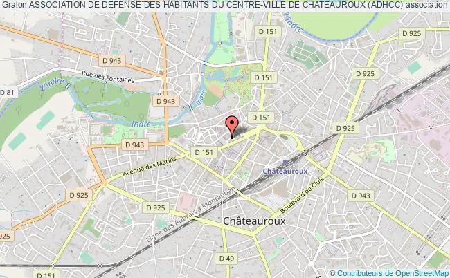 plan association Association De Defense Des Habitants Du Centre-ville De Chateauroux (adhcc) CHATEAUROUX