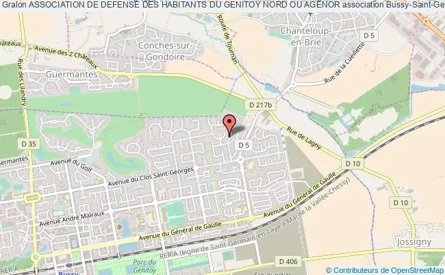 plan association Association De Defense Des Habitants Du Genitoy Nord Ou Agenor Bussy-Saint-Georges