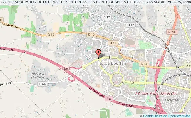 plan association Association De DÉfense Des IntÉrÊts Des Contribuables Et RÉsidents Aixois (adicra) Aix-en-Provence