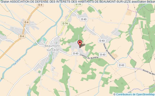 plan association Association De Defense Des Interets Des Habitants De Beaumont-sur-leze Beaumont-sur-Lèze