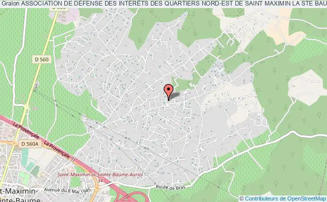 plan association Association De DÉfense Des IntÉrÊts Des Quartiers Nord-est De Saint Maximin La Ste Baume Saint-Maximin-la-Sainte-Baume