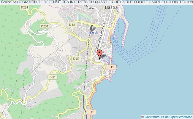 plan association Association De Defense Des Interets Du Quartier De La Rue Droite Carrughju Dirittu Bastia