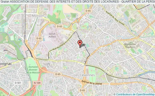 plan association Association De DÉfense Des Interets Et Des Droits Des Locataires - Quartier De La Pergola- Cnl34 Montpellier