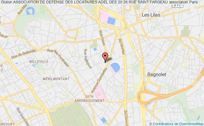 plan association Association De Defense Des Locataires Adel Des 20 26 Rue Saint Fargeau Paris
