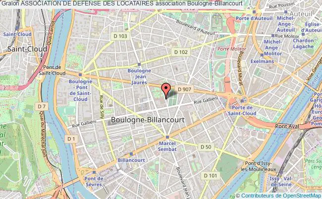plan association Association De Defense Des Locataires Boulogne-Billancourt