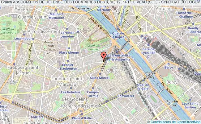 plan association Association De Defense Des Locataires Des 8, 10, 12, 14 Poliveau (slc) - Syndicat Du Logement Et De La Consommation Paris