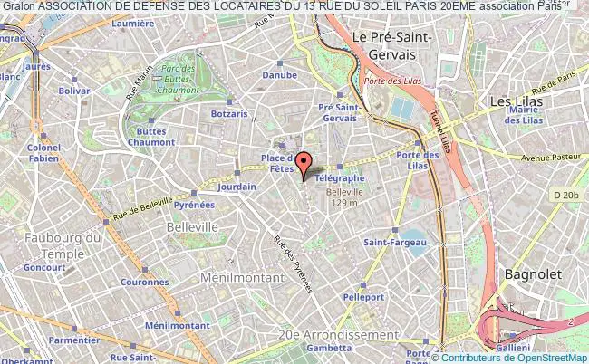 plan association Association De Defense Des Locataires Du 13 Rue Du Soleil Paris 20eme Paris