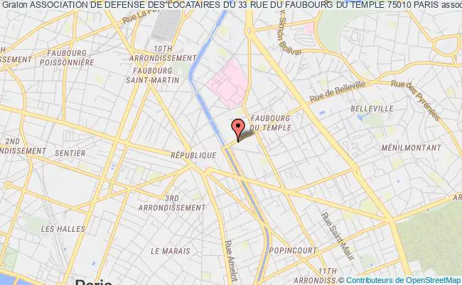 ASSOCIATION DE DEFENSE DES LOCATAIRES DU 33 RUE DU FAUBOURG DU TEMPLE 75010 PARIS