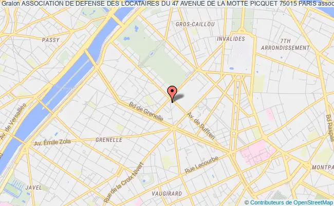 plan association Association De Defense Des Locataires Du 47 Avenue De La Motte Picquet 75015 Paris Paris