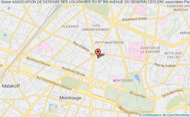 plan association Association De Defense Des Locataires Du 87 Bis Avenue Du General Leclerc Paris