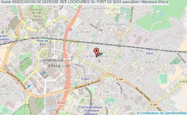 plan association Association De Defense Des Locatiares Du Pont De Bois Villeneuve-d'Ascq