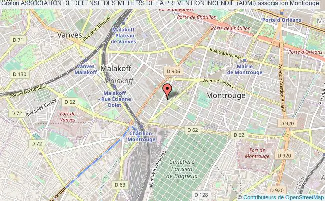 plan association Association De Defense Des Metiers De La Prevention Incendie (admi) Montrouge