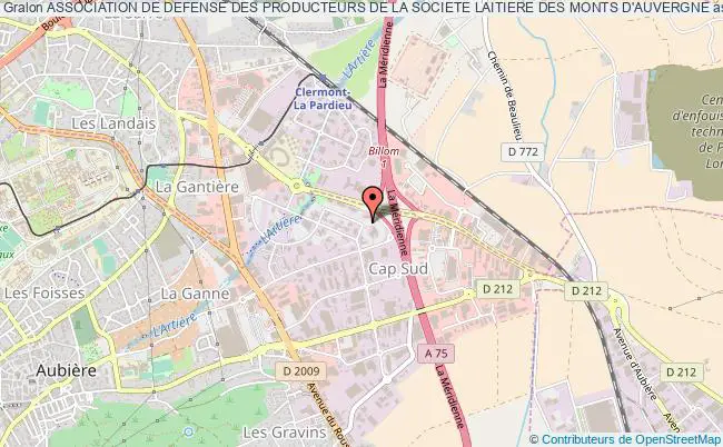 plan association Association De Defense Des Producteurs De La Societe Laitiere Des Monts D'auvergne Aubière