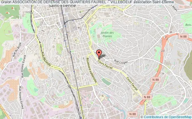 plan association Association De Defense Des Quartiers Fauriel -  Villeboeuf Saint-Étienne