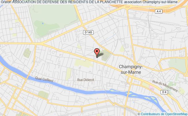 plan association Association De Defense Des Residents De La Planchette Champigny-sur-Marne