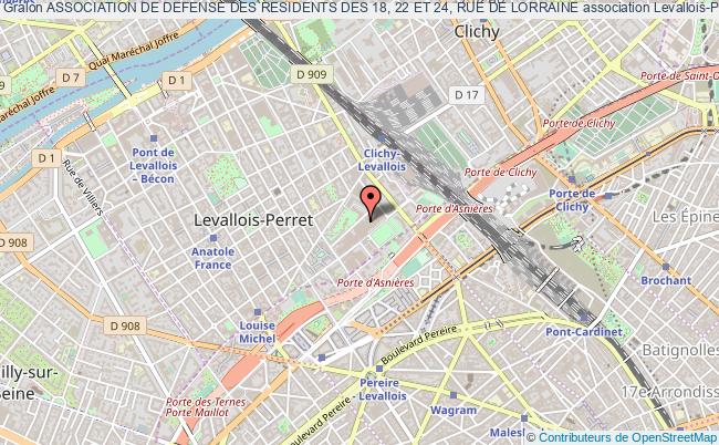 plan association Association De Defense Des Residents Des 18, 22 Et 24, Rue De Lorraine Levallois-Perret