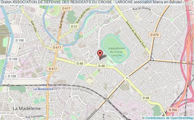 plan association Association De Defense Des Residents Du Croise - Laroche Marcq-en-Baroeul