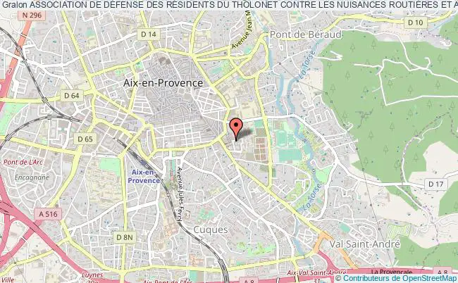 plan association Association De DÉfense Des RÉsidents Du Tholonet Contre Les Nuisances RoutiÈres Et AutoroutiÈres Aix-en-Provence