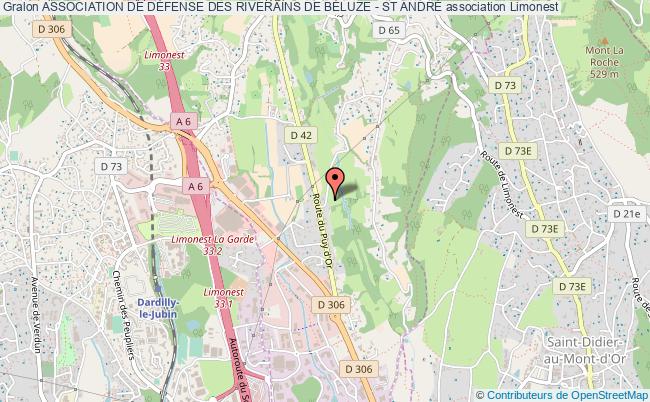 plan association Association De DÉfense Des Riverains De BÉluze - St AndrÉ Limonest