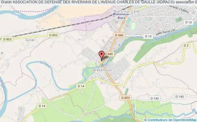 plan association Association De Defense Des Riverains De L'avenue Charles De Gaulle (adracg) Bretenoux