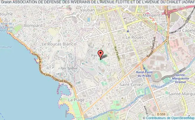 plan association Association De Defense Des Riverains De L'avenue Flotte Et De L'avenue Du Chalet (adraf) Marseille 8
